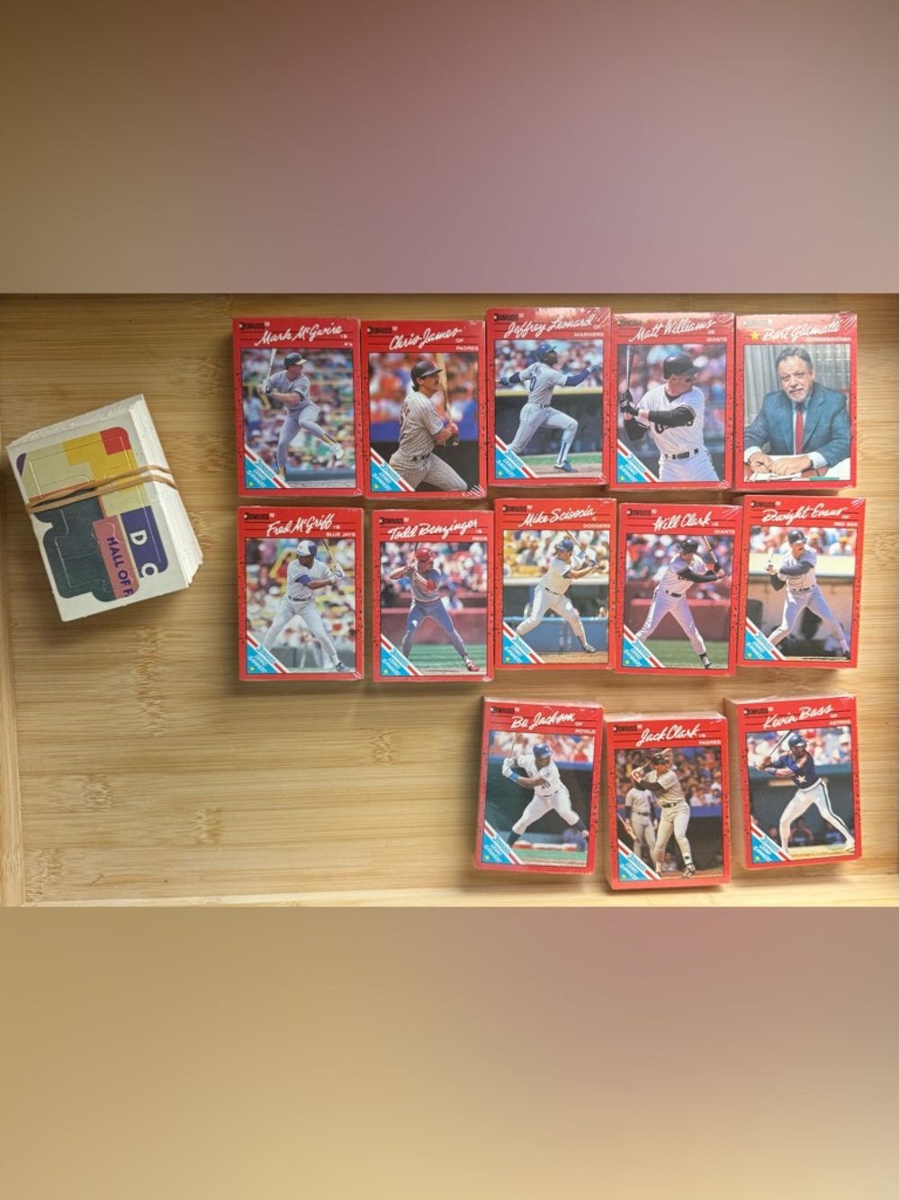 1989 Donruss Leaf Baseball Puzzle & Cards Open Box Some Sealed Packs Collectors - Picture 4 of 6